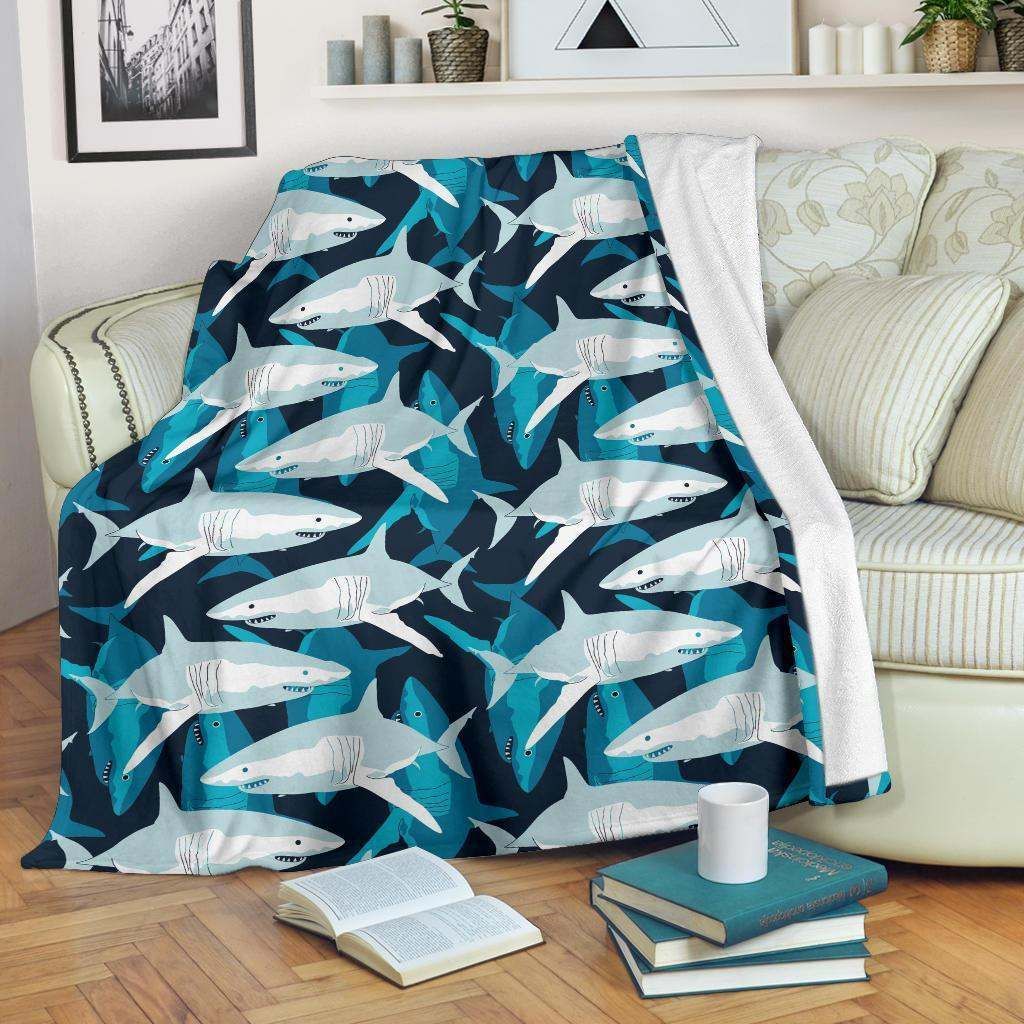 Circling Shark Sherpa Fleece Blanket