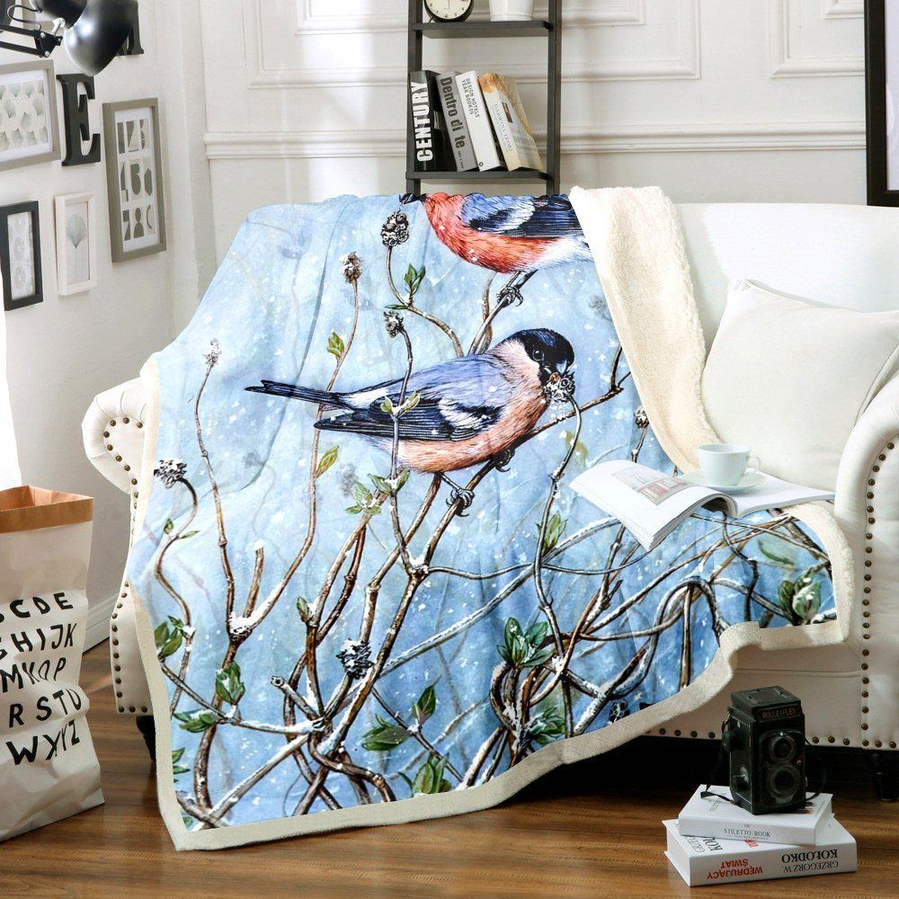 Citron Songbirds Sherpa Fleece