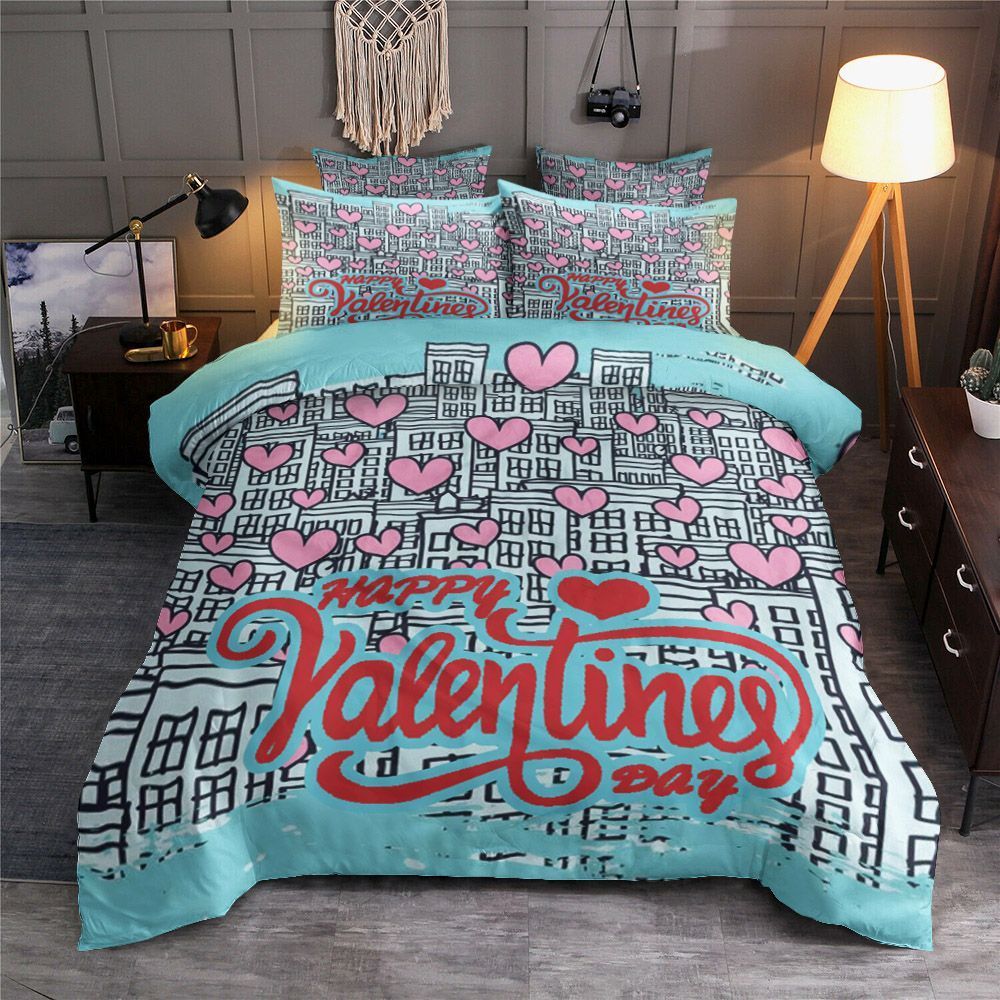 City Of Love Happy Valentines Day Bedding Set