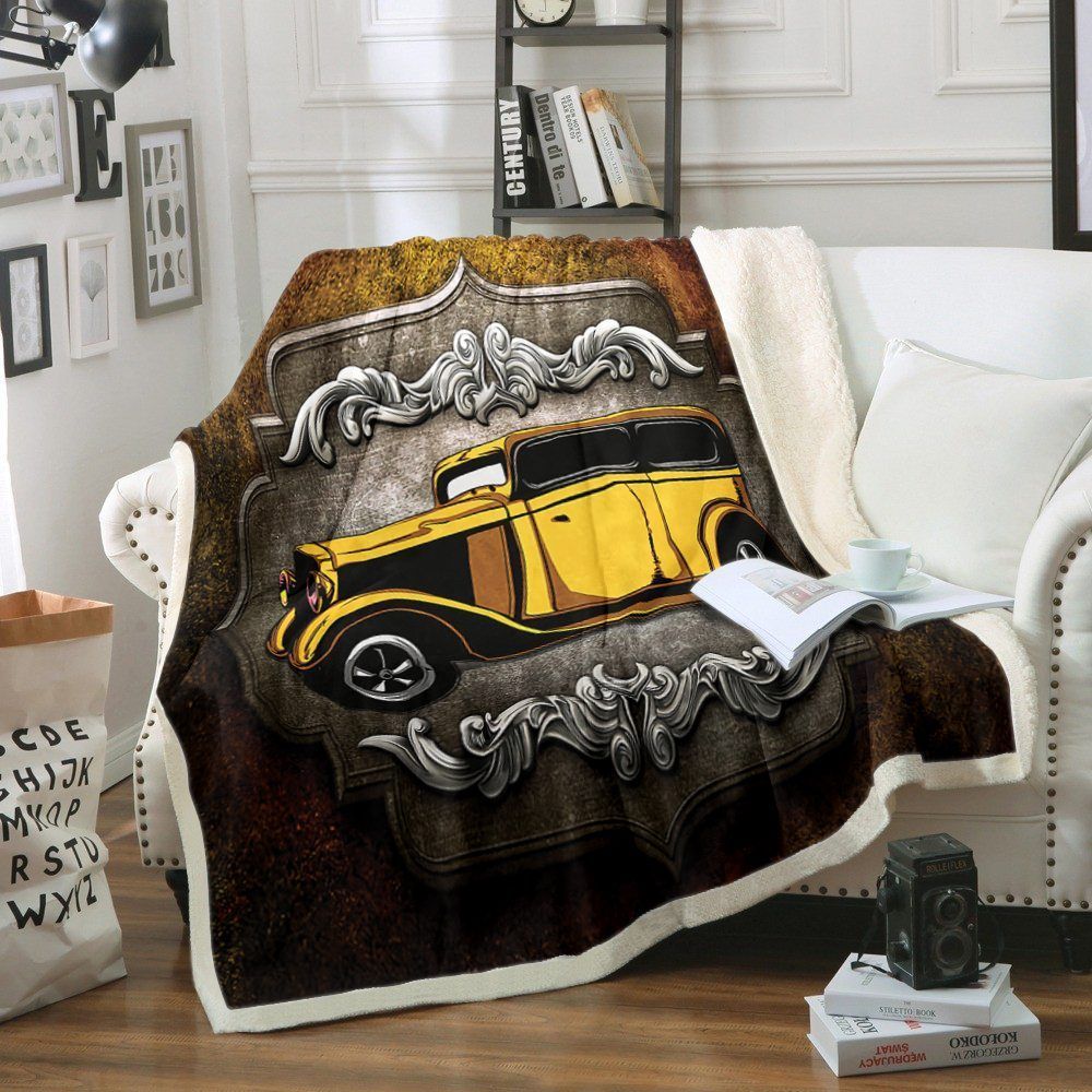 Classic Car Sherpa Fleece Blanket