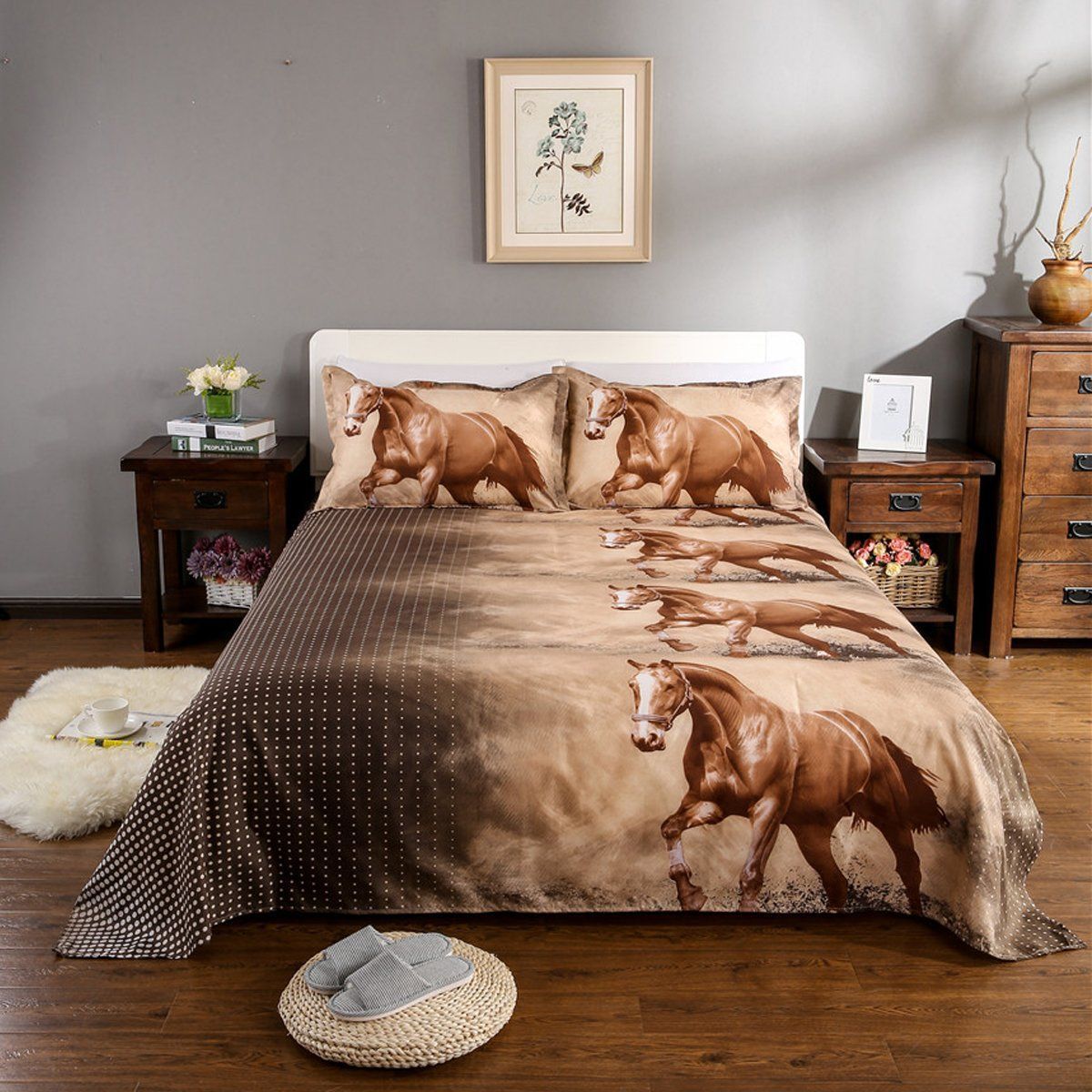 Classic Horse 3d Printed Bedding Set