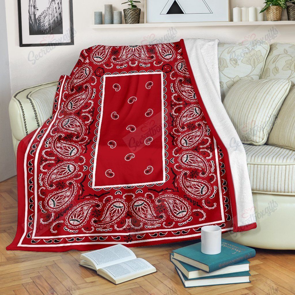 Classic Red Bandana Fleece Blanket