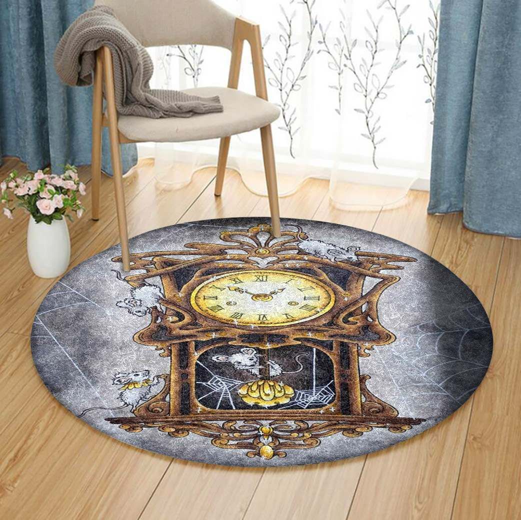 Clock Mice Round Carpet