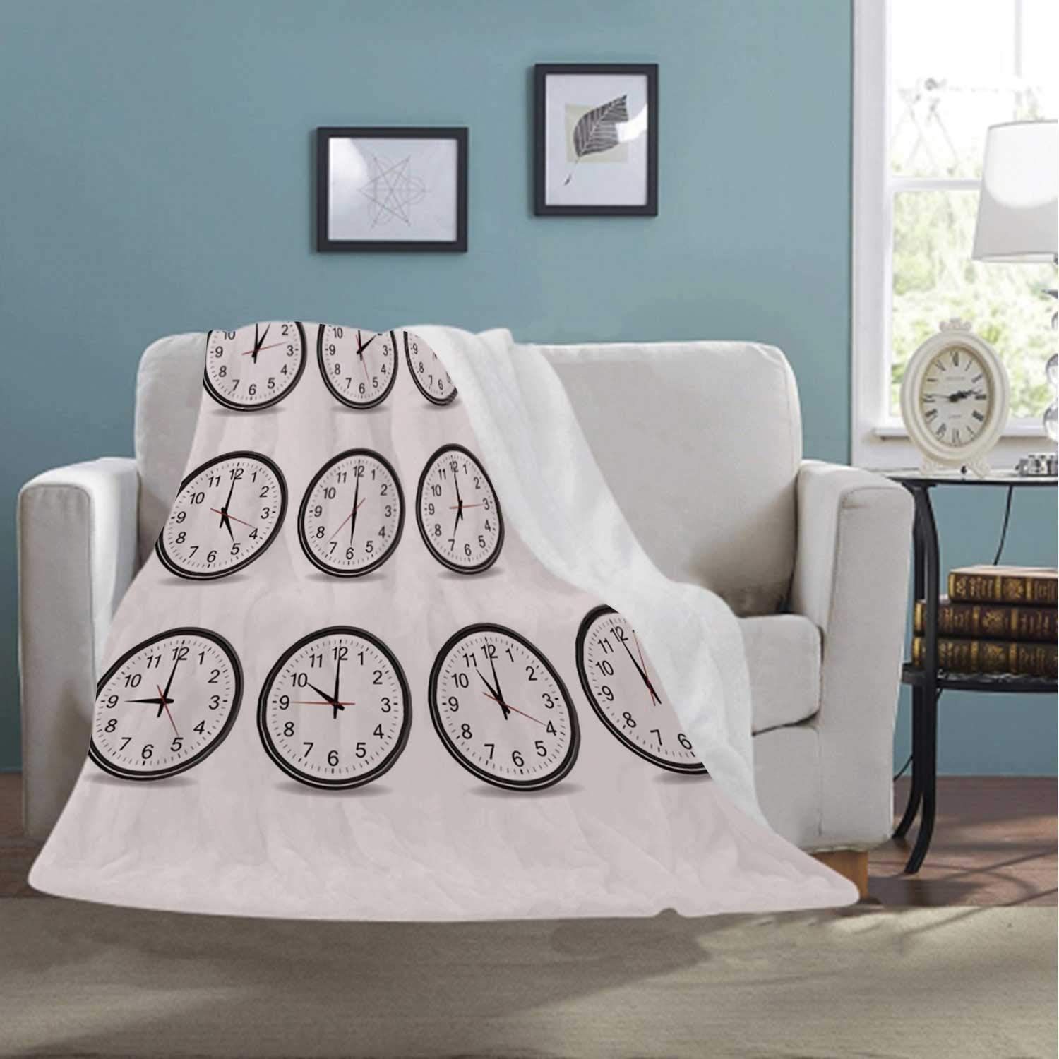 Clock What Time It Is Sherpa Fleece Blanket