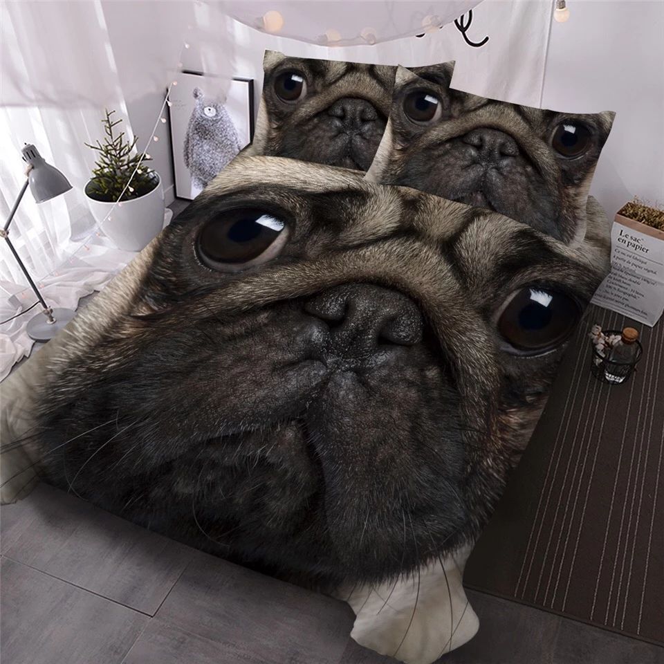 Close Up Pug Bedding Set