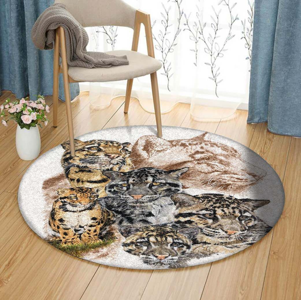 Clouded Leopard Round Carpet