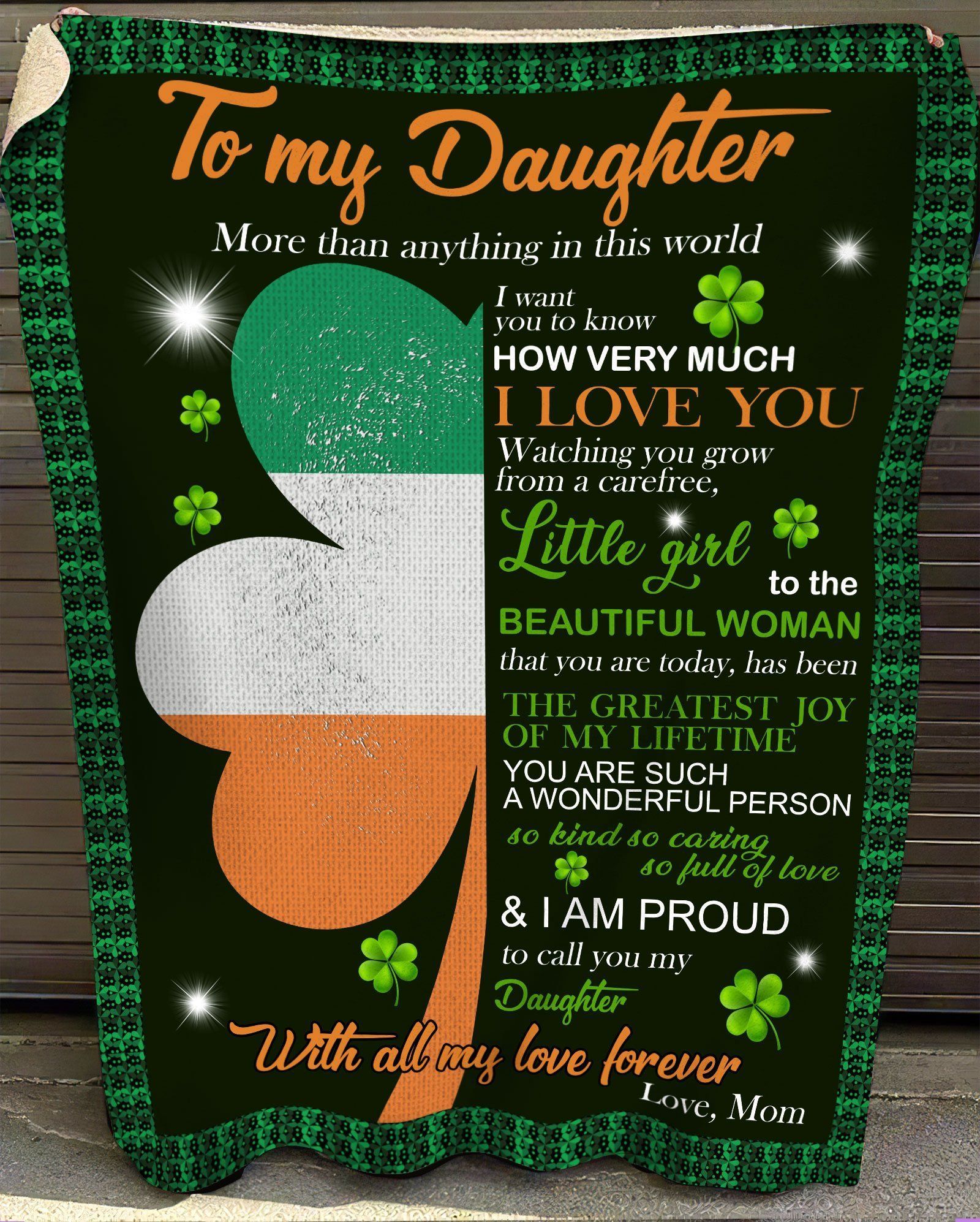 Clover Nation Flag How Much I Love You Fleece Blanket Gift For Daughter