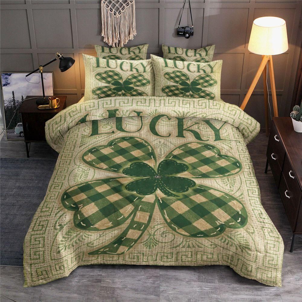 Clover Plaid Design Lucky St Patrick’s Day Bedding Set