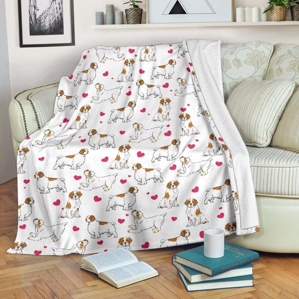 Clumber Spaniel Heart Blanket