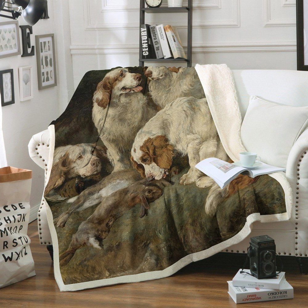 Clumber Spaniels Sherpa Fleece Blanket