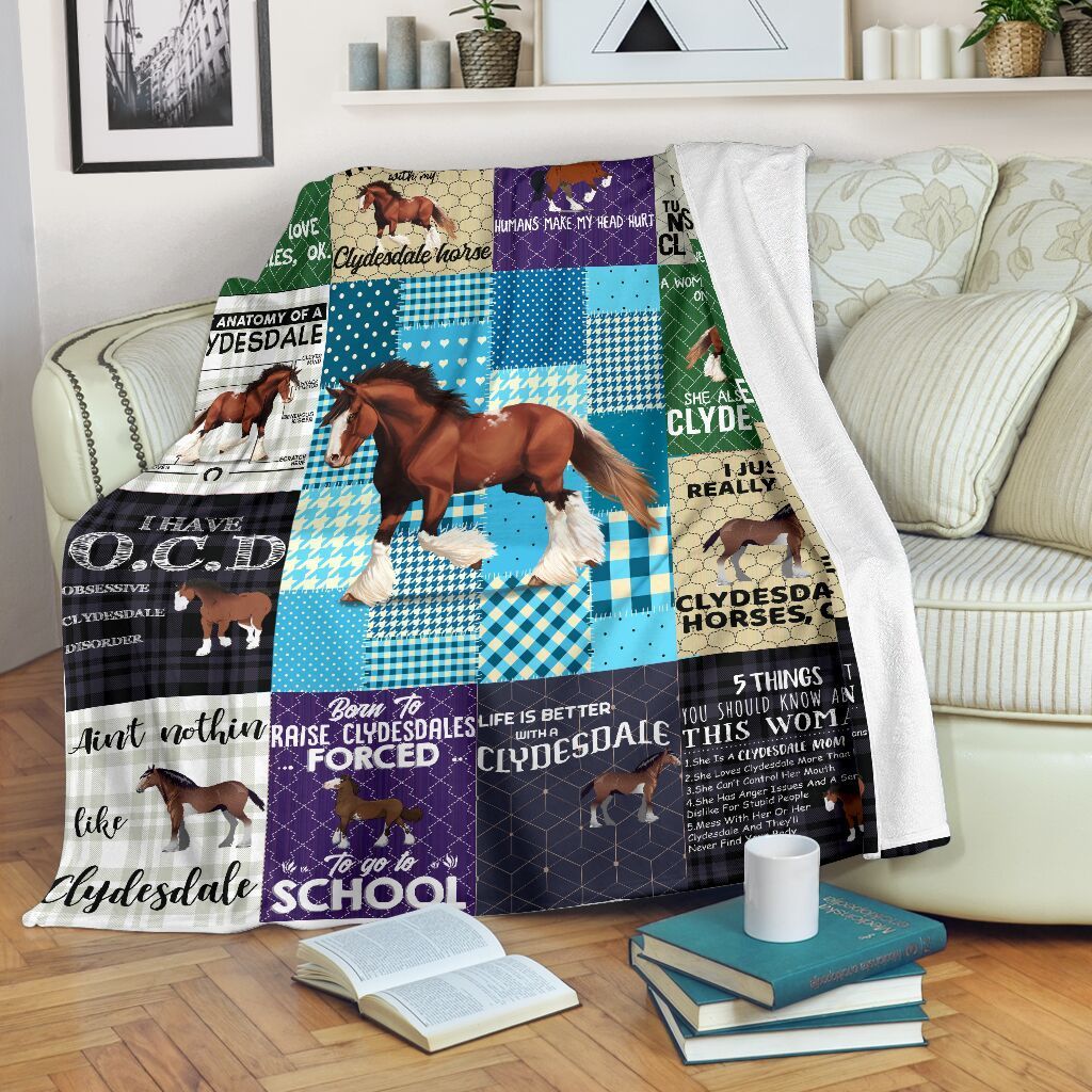Clydesdale Horse Sherpa Fleece Blanket