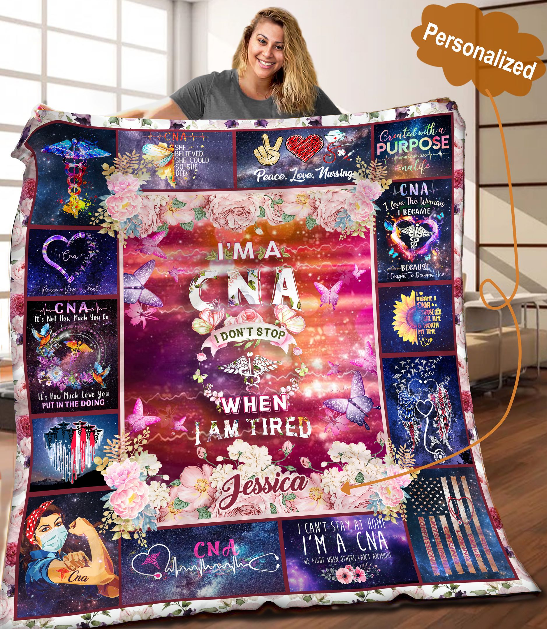CNA Personalized Quilt Blanket C9B060602MI