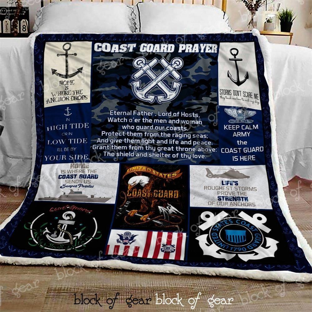 Coast Guard Proud Sherpa Fleece Blanket