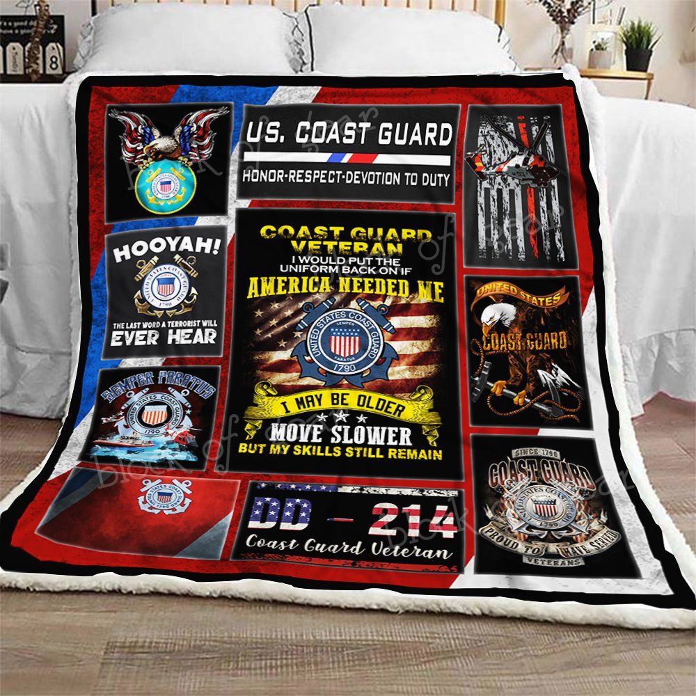 Coast Guard Veteran Sherpa Fleece Blanket