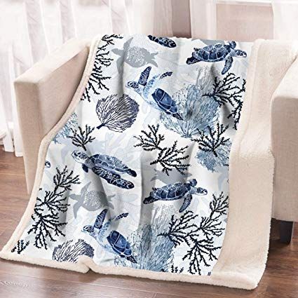 Coastal Life Turtle Sherpa Fleece