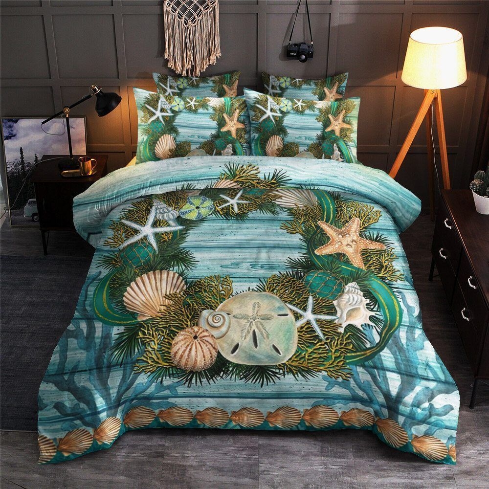Coastal Wreath Merry Christmas Garden Bedding Set