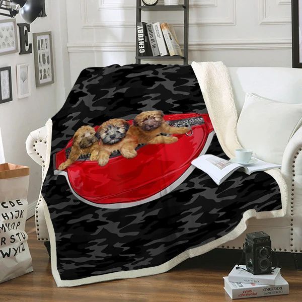 Coated Wheaten Terrier Dog Sherpa Fleece Blanket