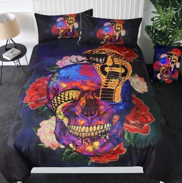 Cobra Snake Skull Bedding Set