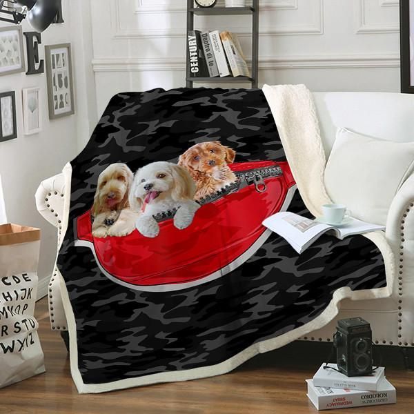 Cockapoo Dog Sherpa Fleece Blanket