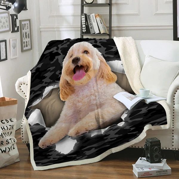 Cockapoo Dog Sherpa Fleece Blanket