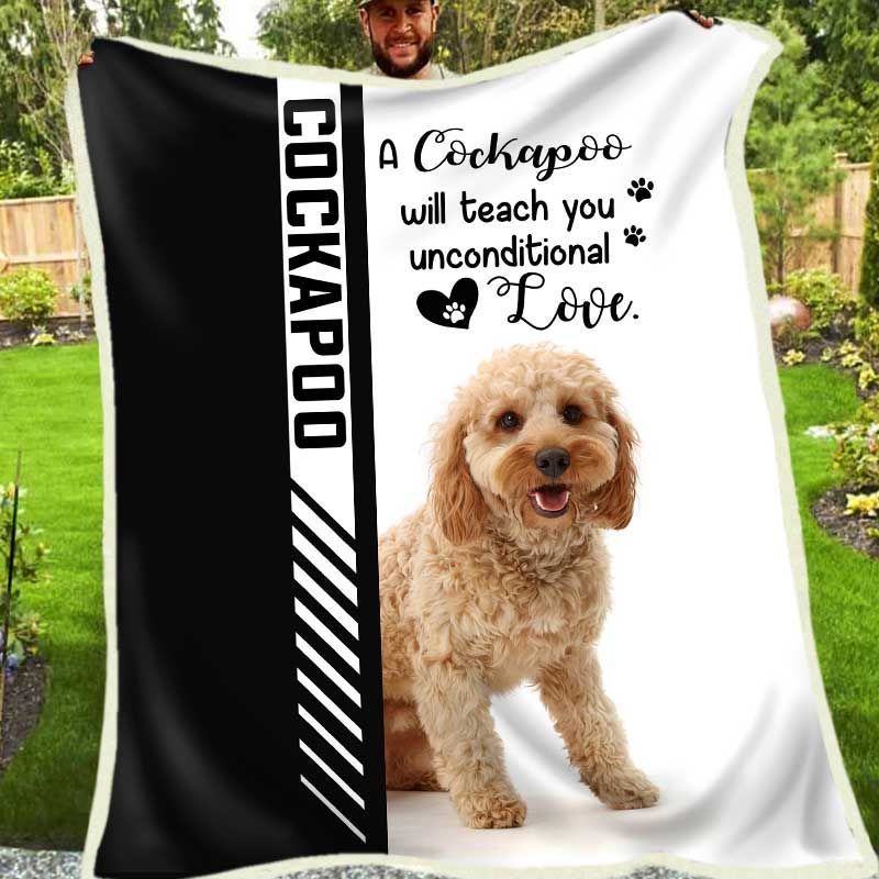 Cockapoo Sherpa Fleece Blanket