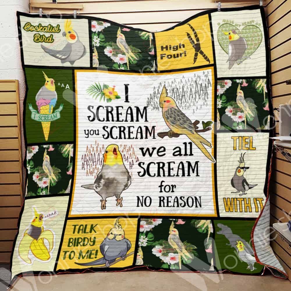 Cockatiel Bird We All Scream For No Reason GS-CL-LD0701 Quilt Blanket