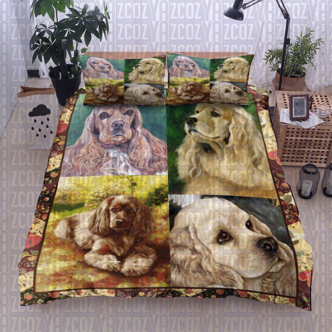 Cocker Spaniel Dog Bedding Set