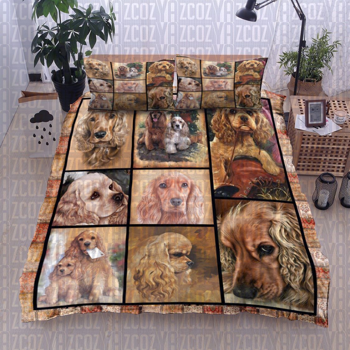 Cocker Spaniel Dog Bedding Set