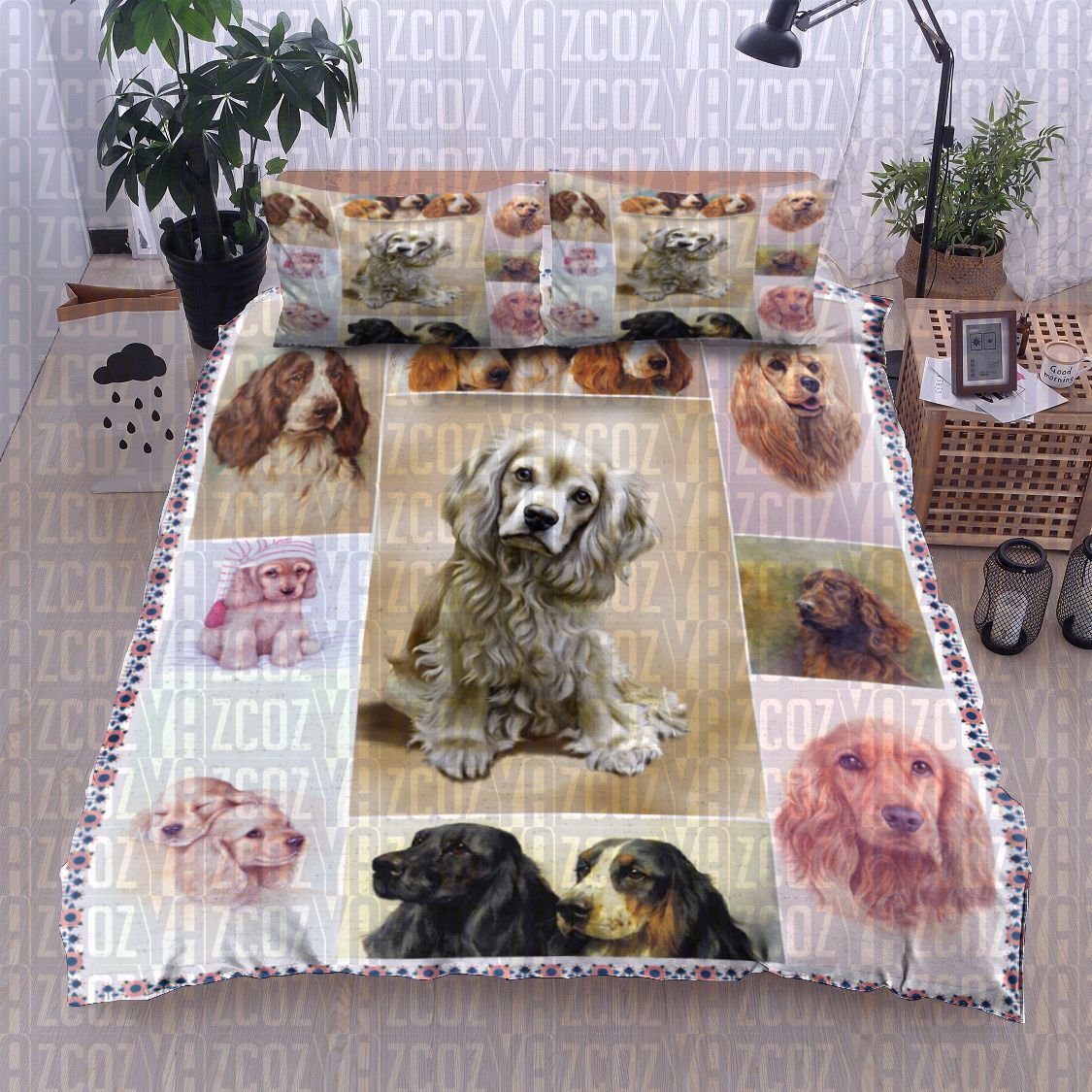 Cocker Spaniel Dog Bedding Set