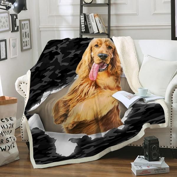Cocker Spaniel Dog Sherpa Fleece Blanket