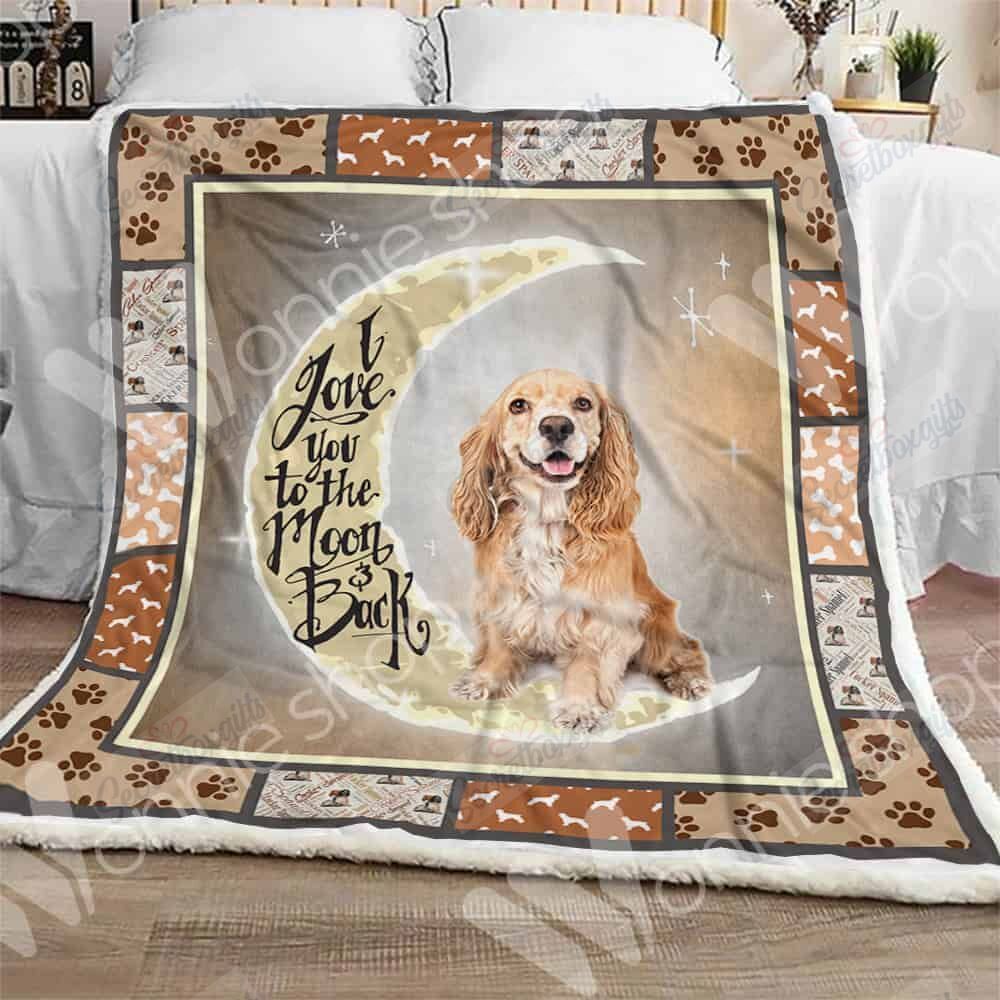 Cocker Spaniel Dog Moon Fleece Blanket