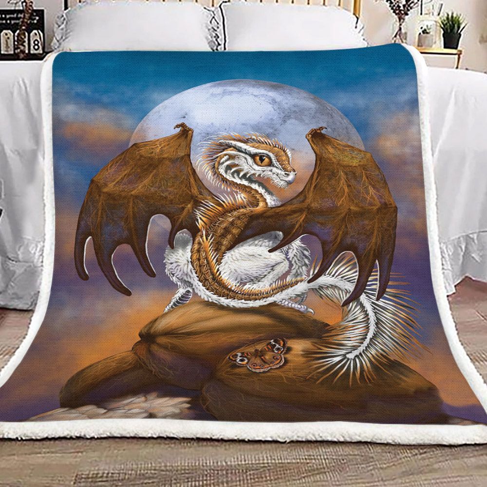 Coconut Dragon Sherpa Fleece Blanket