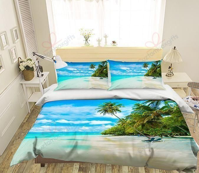 Coconut Forest Sea Printed Bedding Set