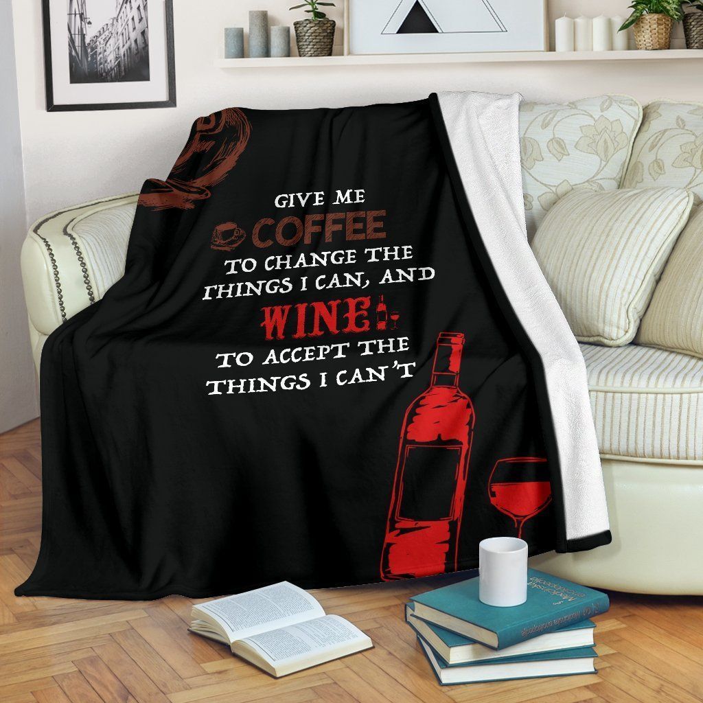 Coffee And Wine Sherpa Fleece Blanket