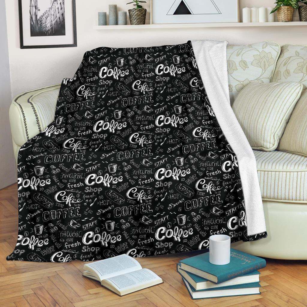 Coffee Black Sherpa Fleece Blanket