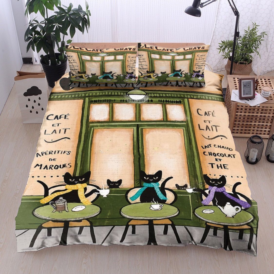 Coffee Cat Bedding Set