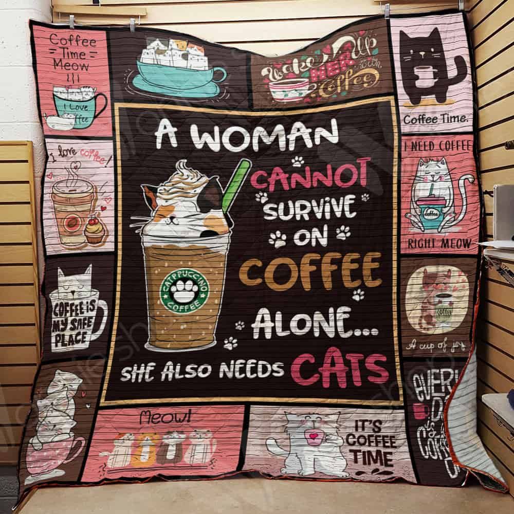 Coffee Cat Quilt Blanket DHC06021500TD