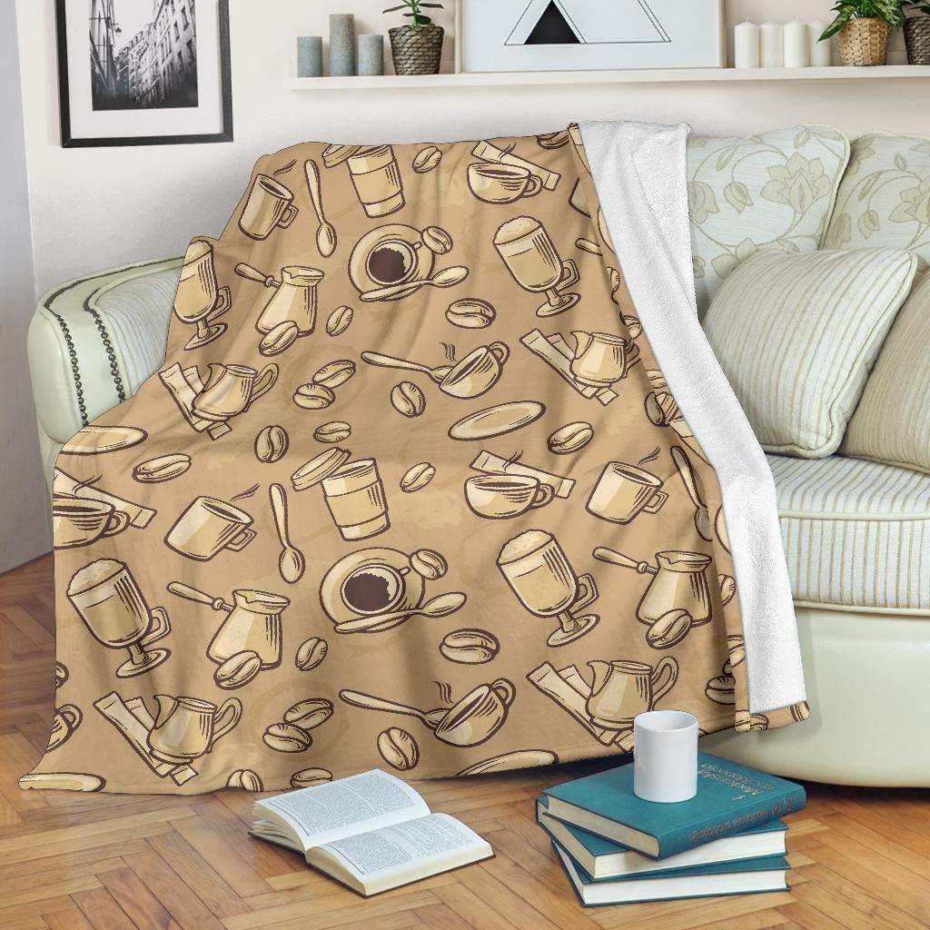 Coffee Sherpa Fleece Blanket