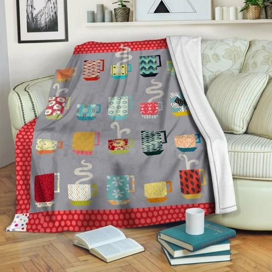 Coffee Sherpa Fleece Blanket