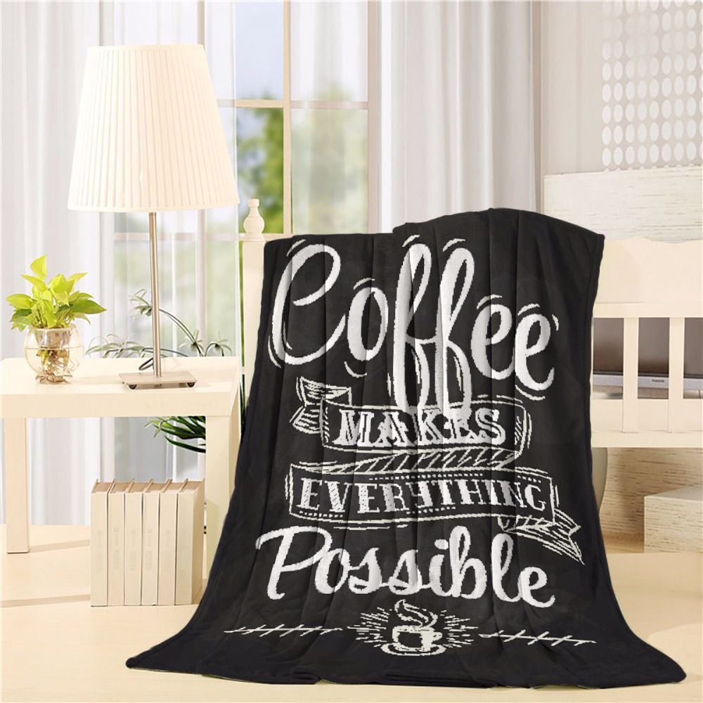 Coffee Sherpa Fleece Blanket