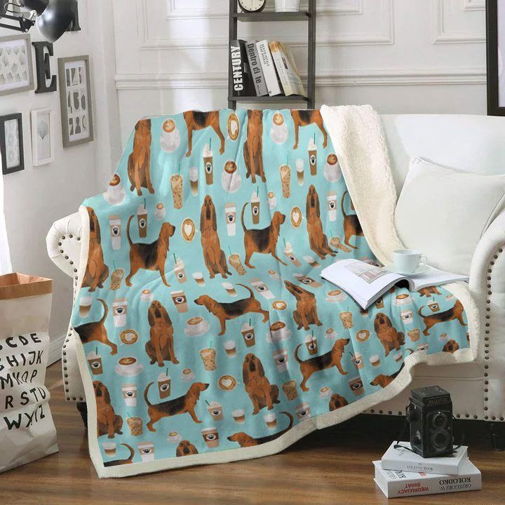 Coffee Dog Fleece Blanket