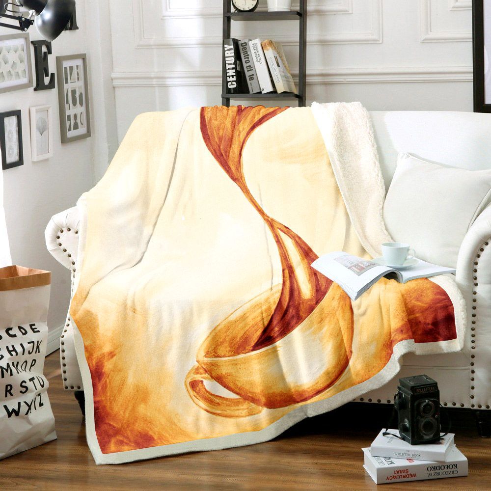 Coffee Heart Sherpa Fleece