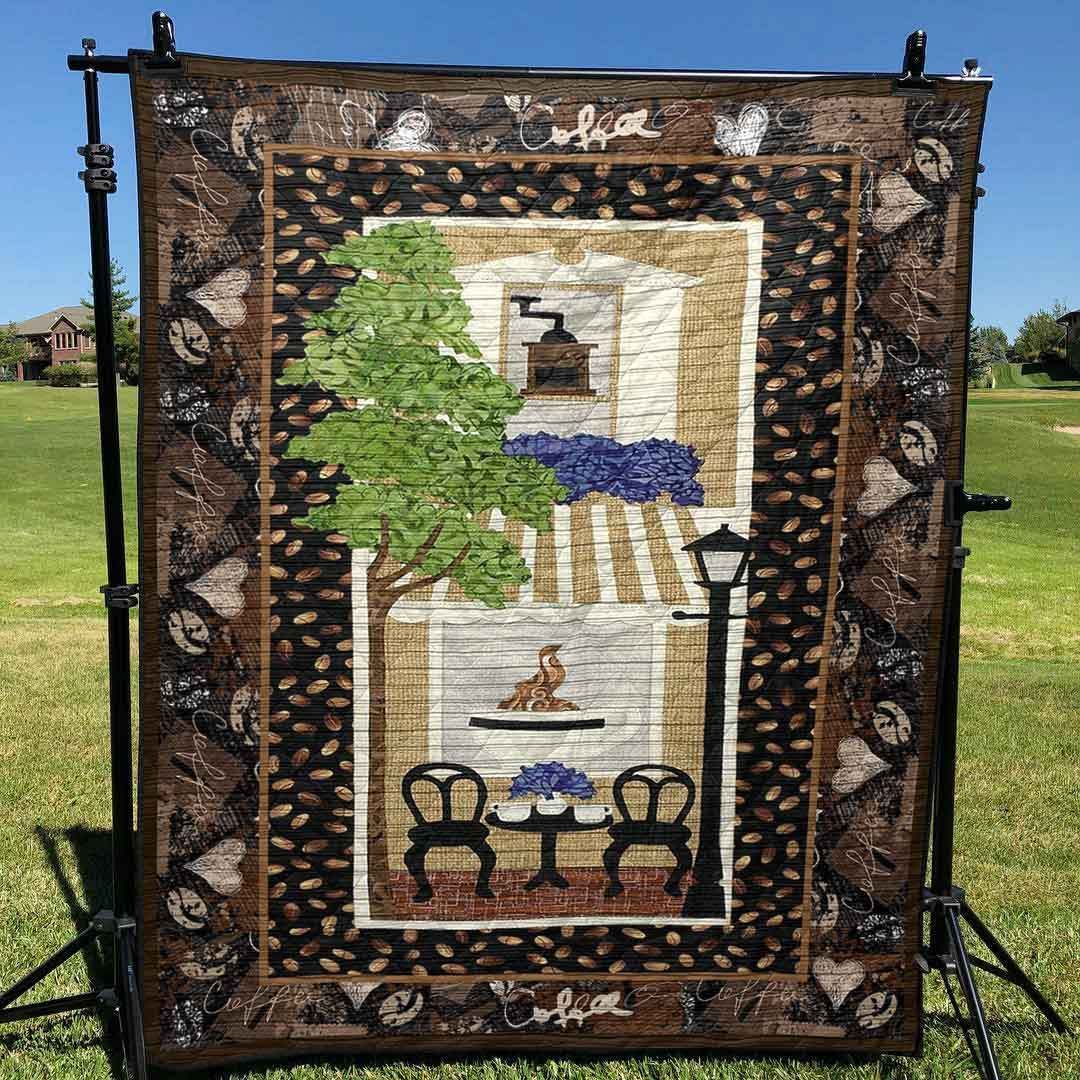 Coffee House For A Day PKT240611 Quilt Blanket
