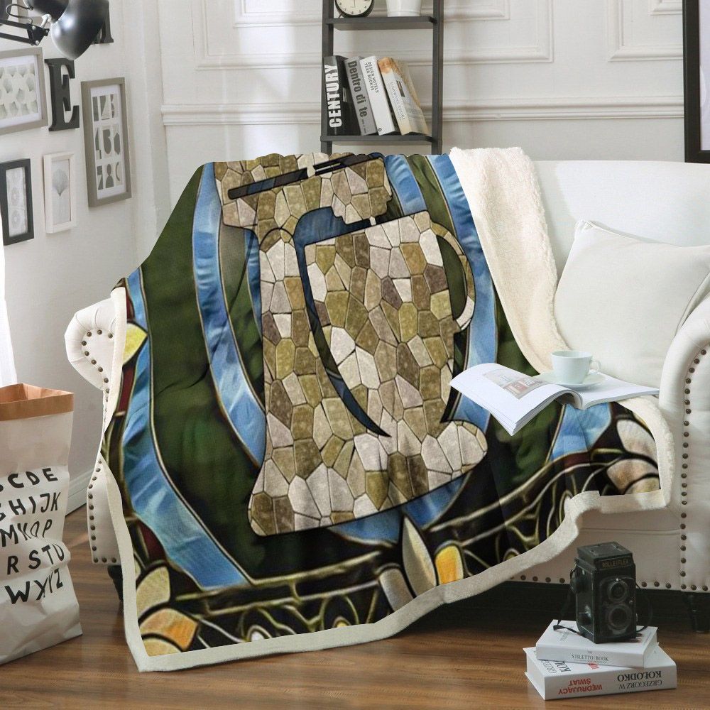 Coffee Maker Sherpa Fleece Blanket