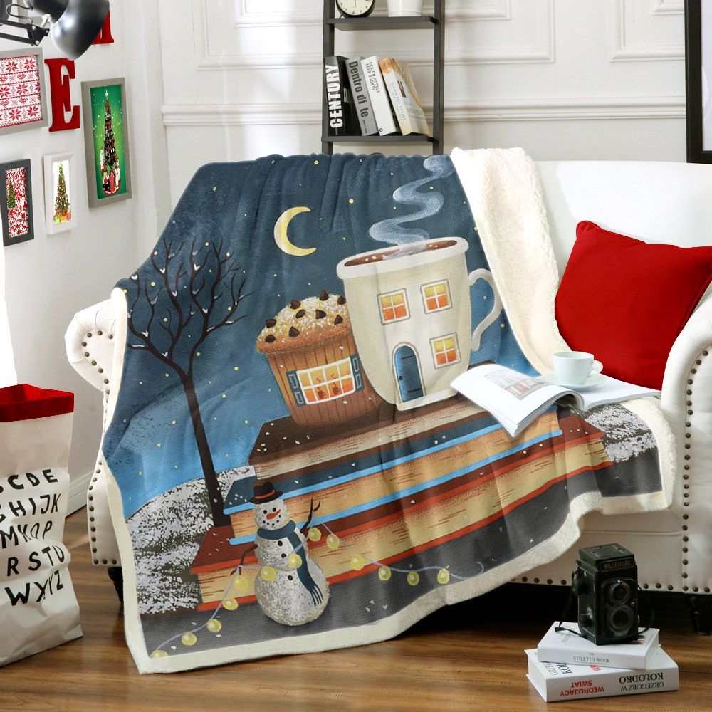 Coffee Night Sherpa Fleece Blanket
