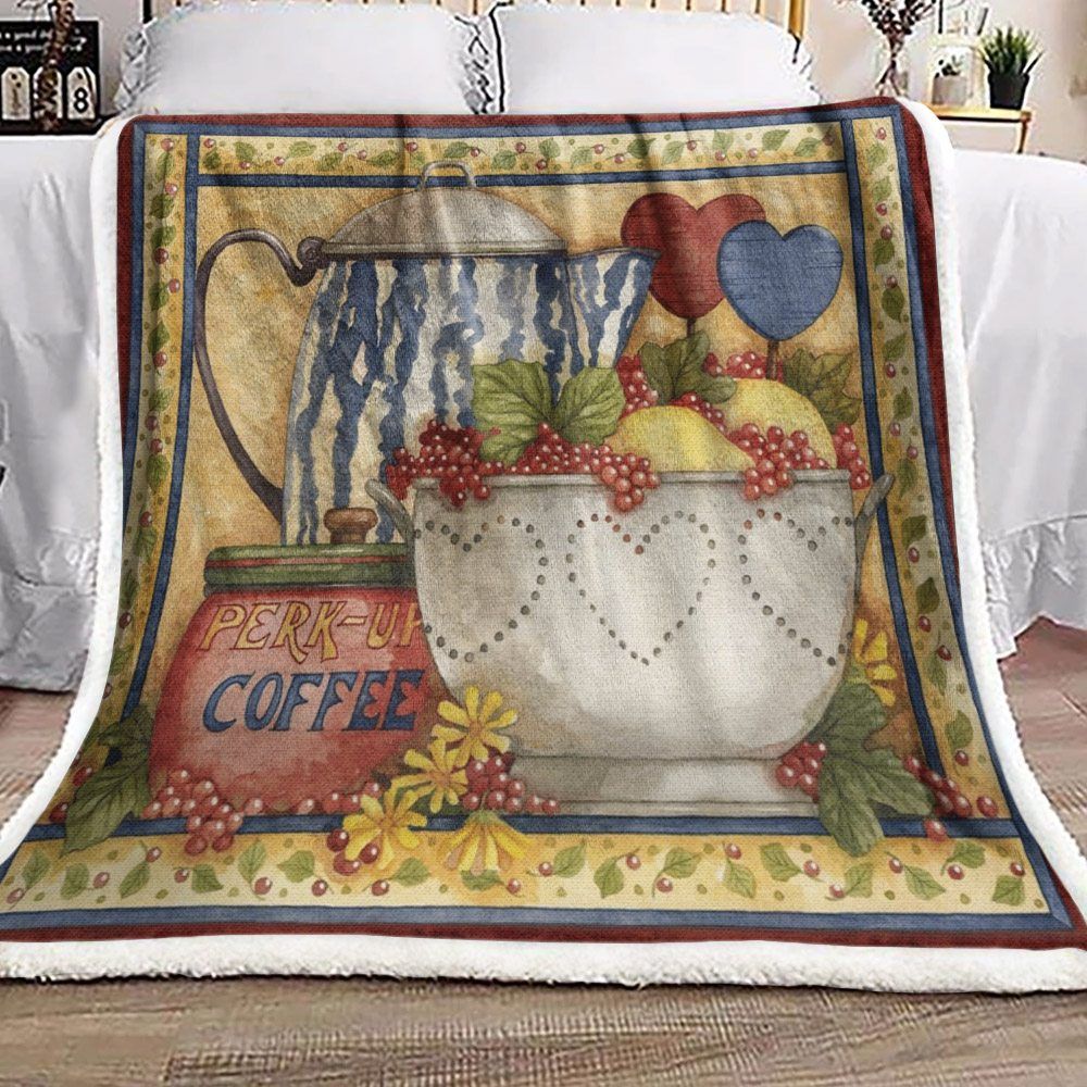 Coffee Sherpa Fleece Blanket