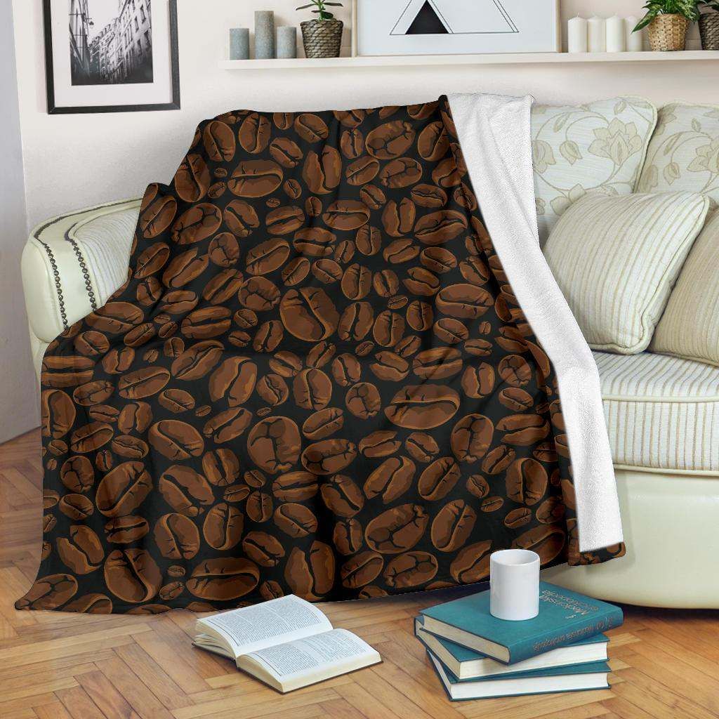 Coffee Pattern Sherpa Fleece Blanket