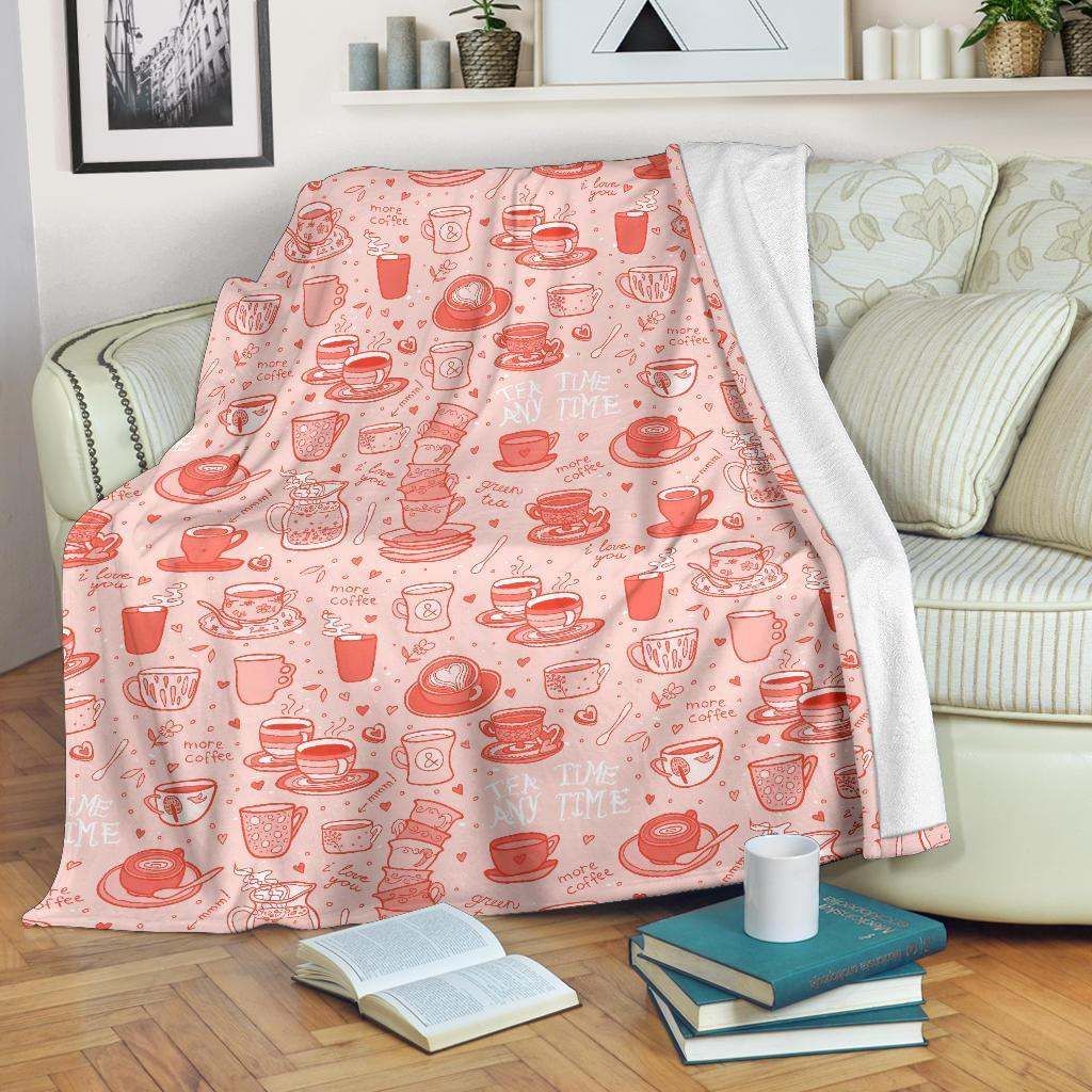 Coffee Pink Sherpa Fleece Blanket
