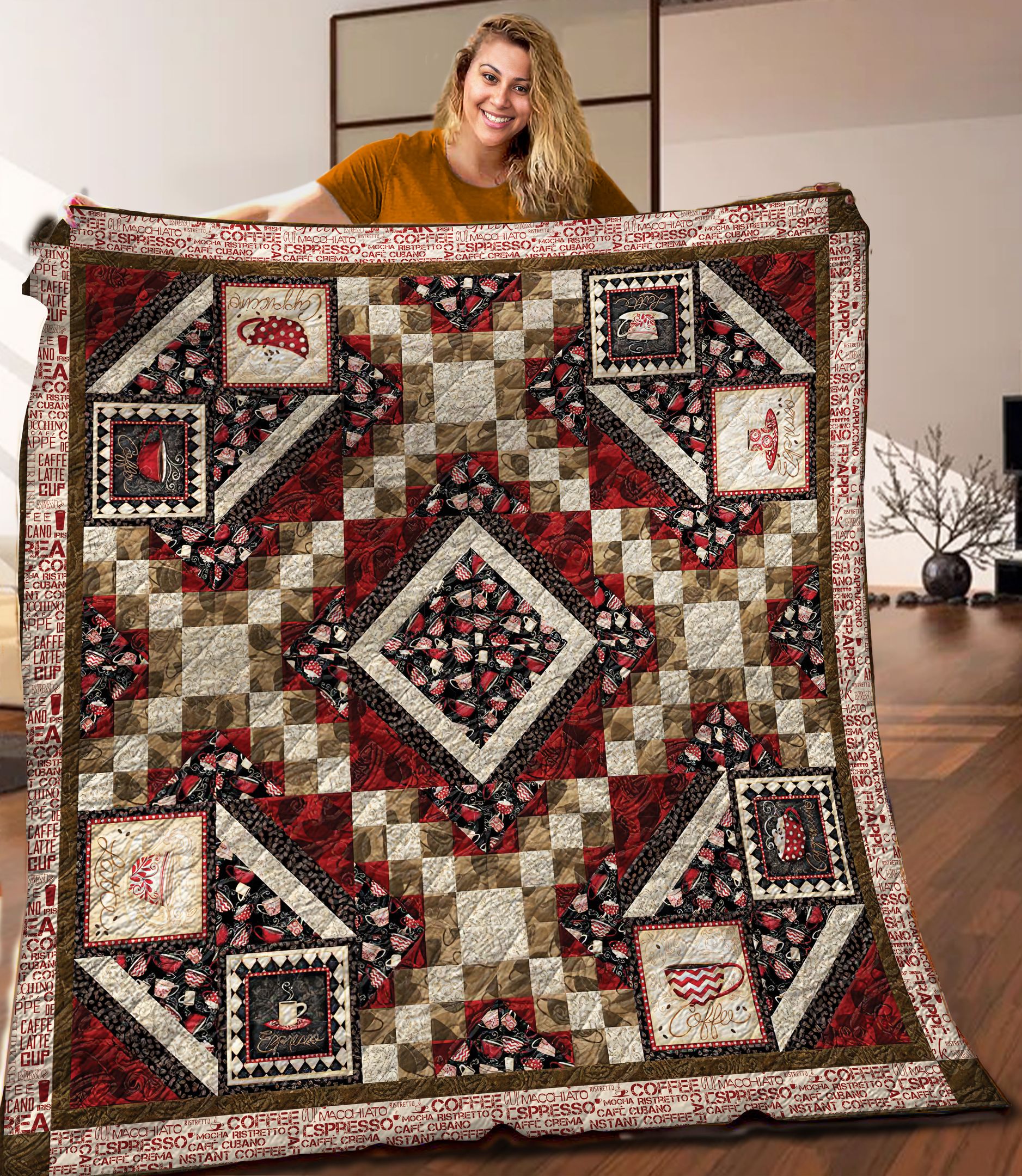 Coffee Quilt Blanket C9B020605DL