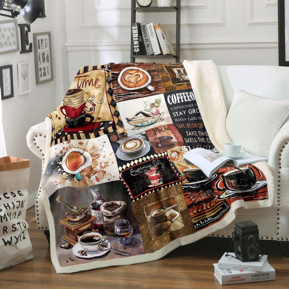 Coffee Time Sherpa Fleece